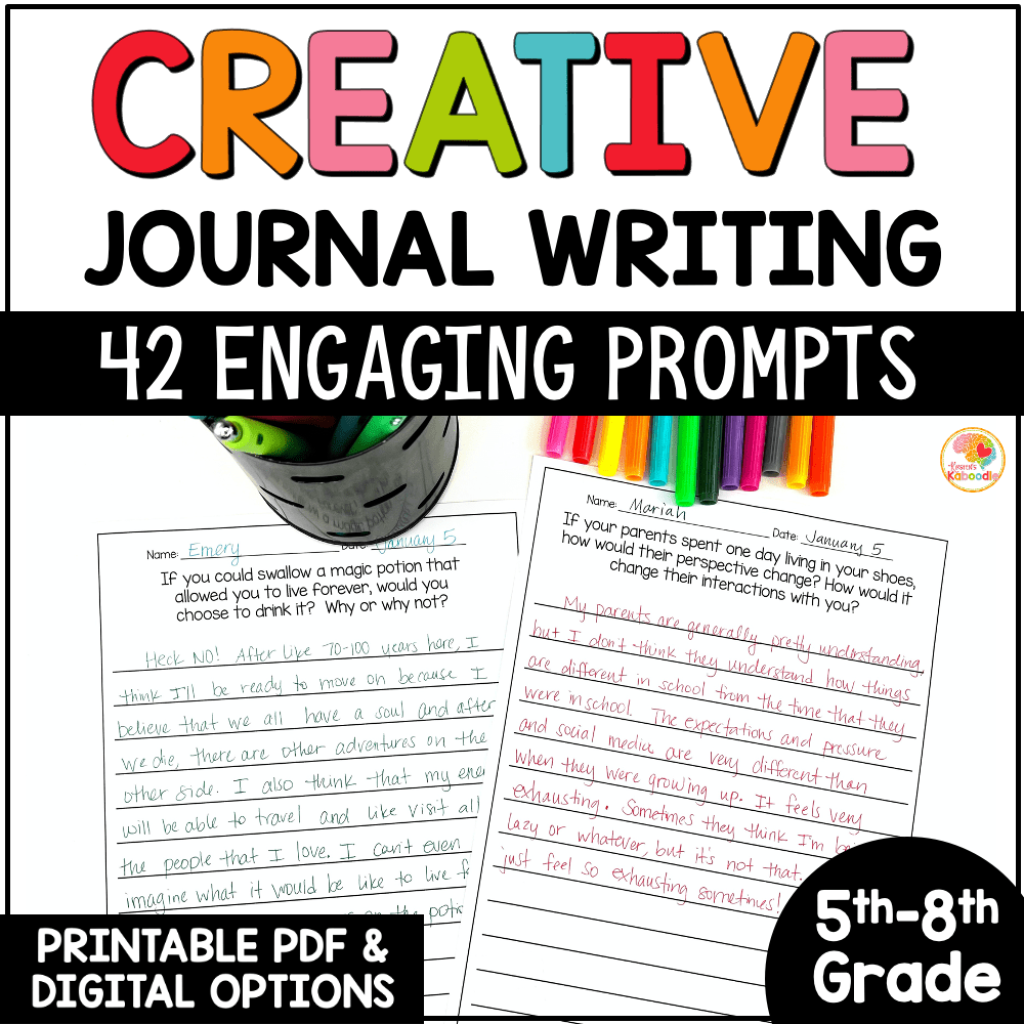 Picture of: Creative Writing Journal Prompts for th, th, th, and th Grade