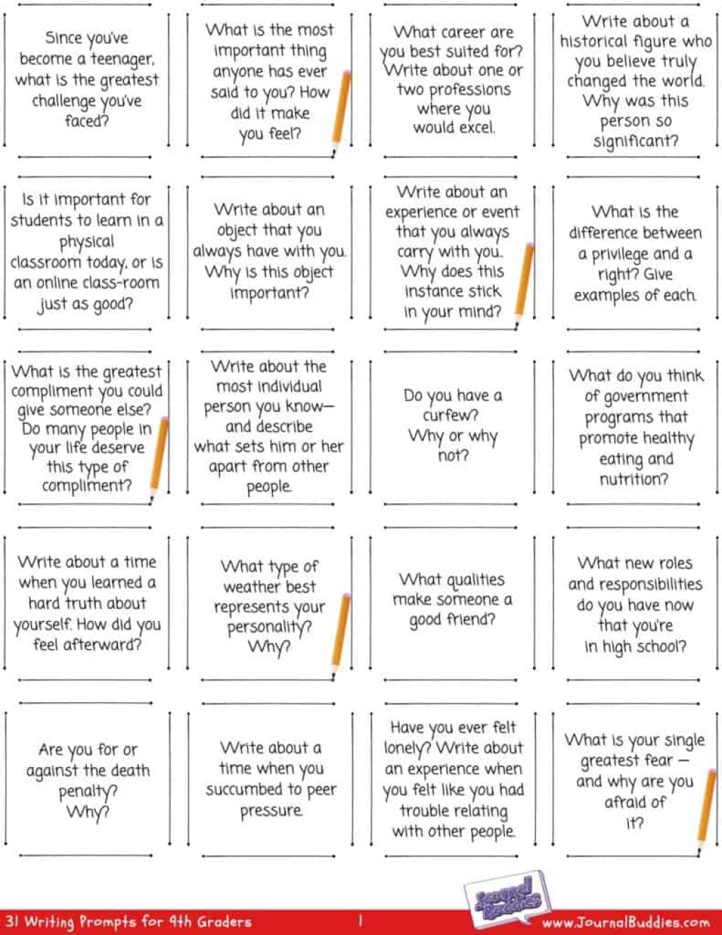 Picture of: Great th Grade Writing Worksheets PDF • JournalBuddies